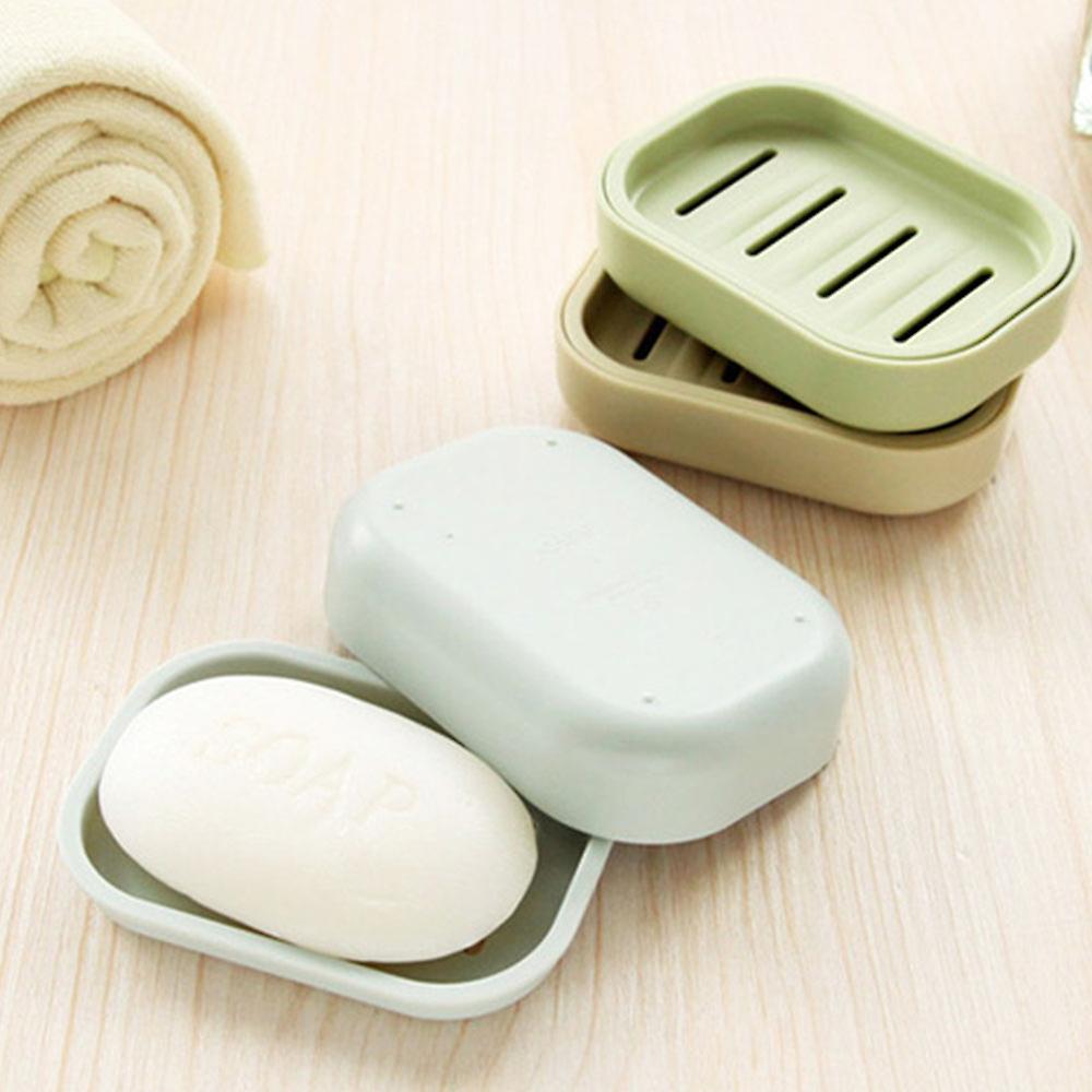 Universal Soaps Box with Cover Draining Stackable Soaps Storage Holder for Indoors