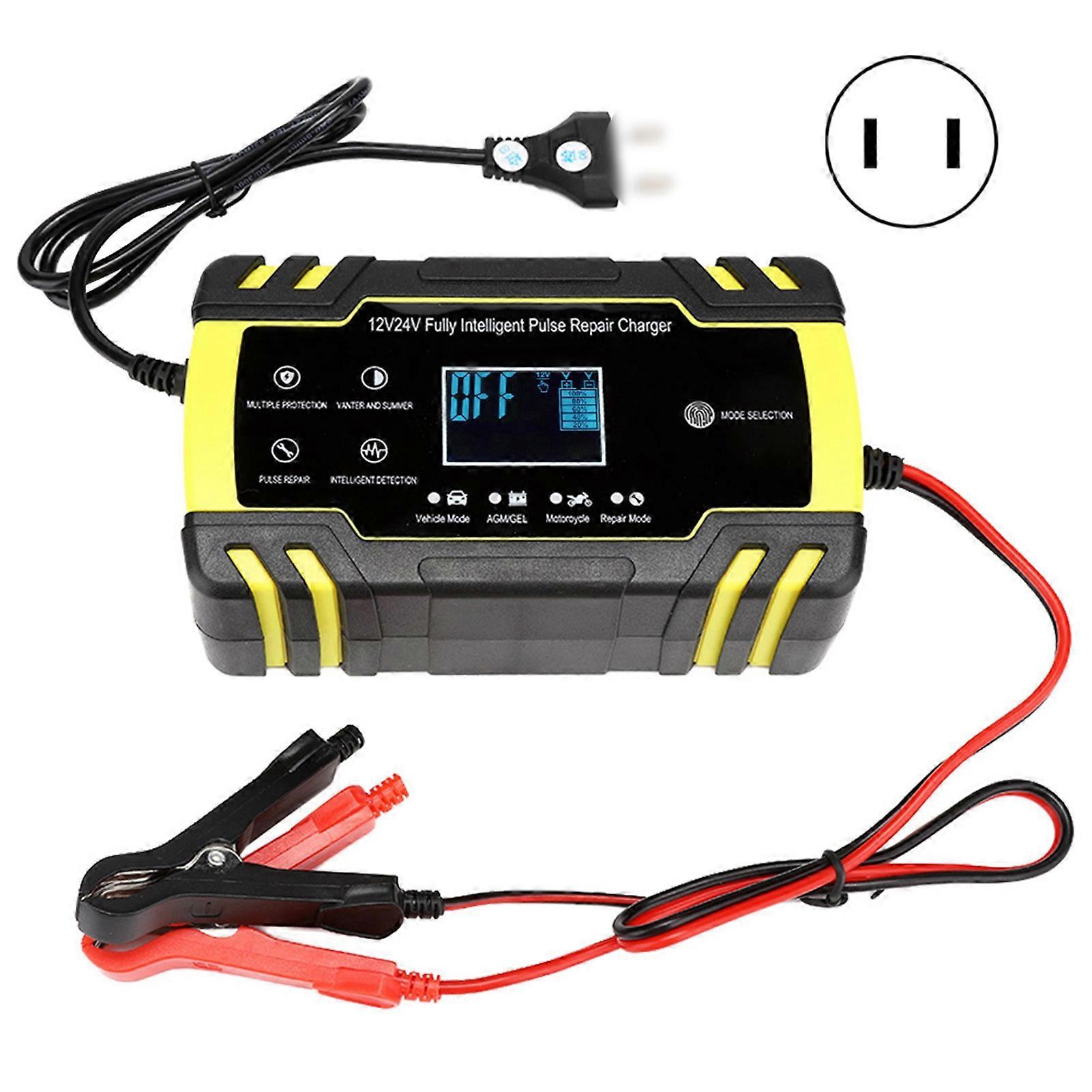 Automatic Battery Charger with Cooling Fan, LCD Display, Fast Charging & Temperature Control