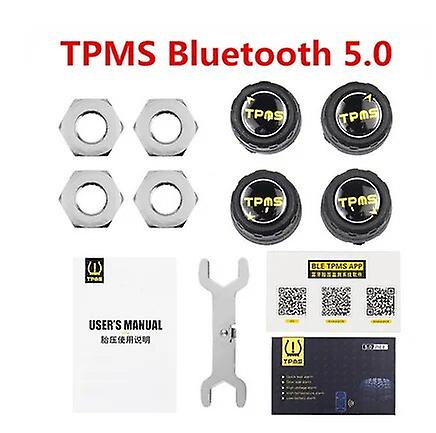 Tpms Bluetooth 4.0/5.0 Universal External Tyre Pressure Sensor Support Android & Ios Phone Wireless 4 External Sensors With App