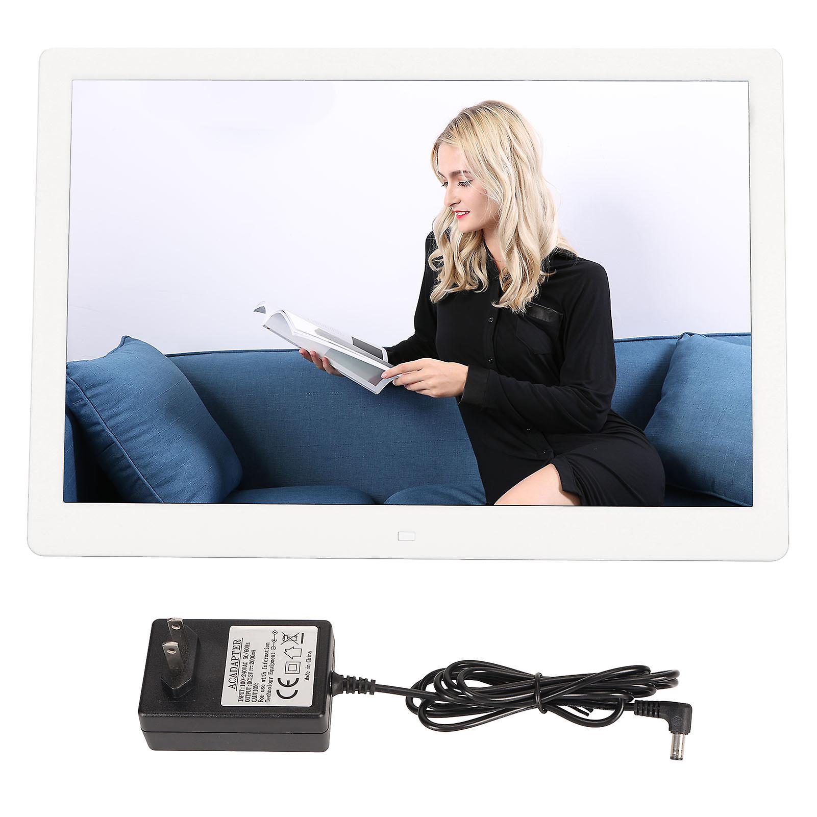 15.4" Digital Calendar Clock, Auto Dimming, 12 Alarms, Elderly-Friendly, US Plug