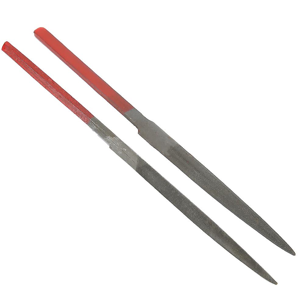 CYDT 2pcs Files Set Red Handle Jewelry Making Processing Grinding Tool Accessory Set (Semicircle File Triangular File)