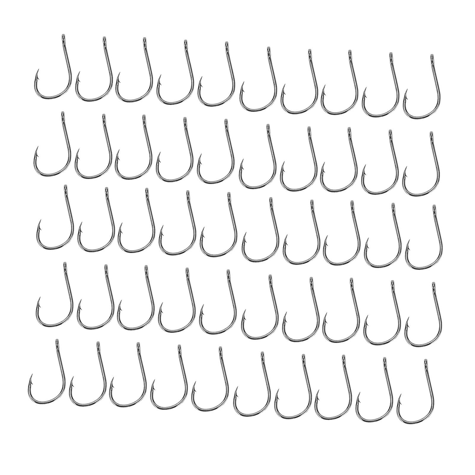 50Pcs Fishing Hook High Carbon Steel Incisive Barbed Carp Fish Hook with Hole for Outdoor ActivityType 13#