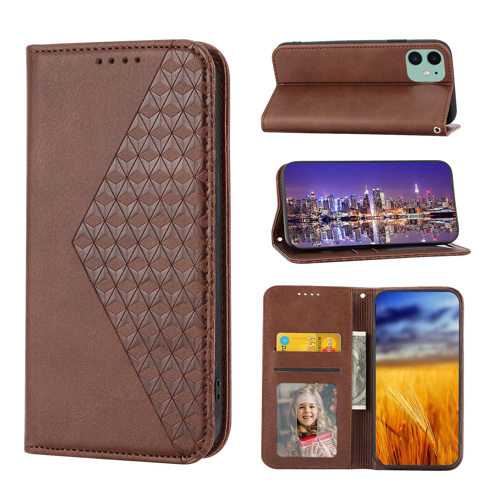 For iPhone 11 Case, Leather Wallet Flip Case With Strap