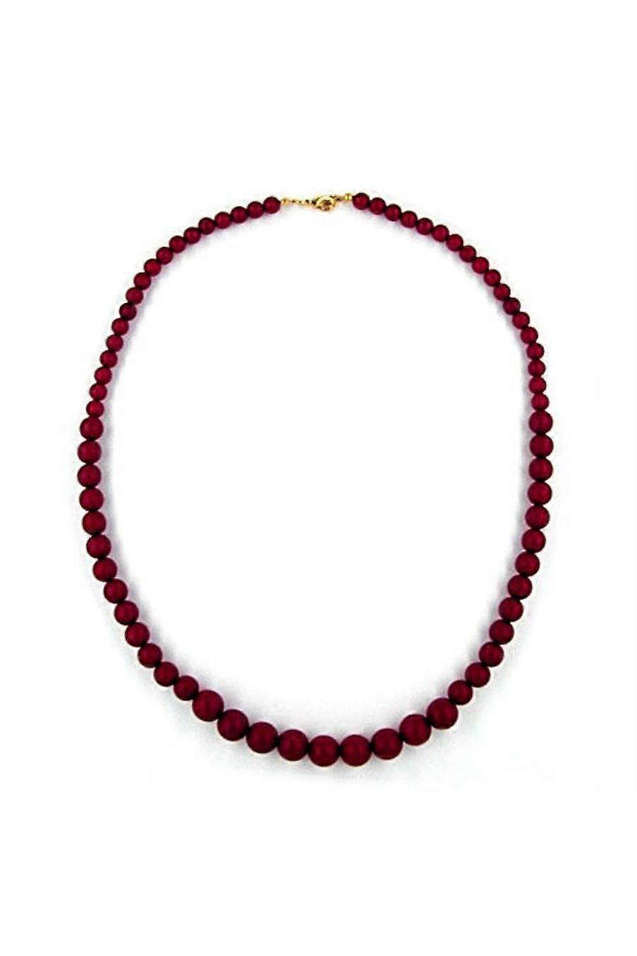 Necklace Bead Chain Claret Matte Mixed Size Beads 50cm - Gl01404