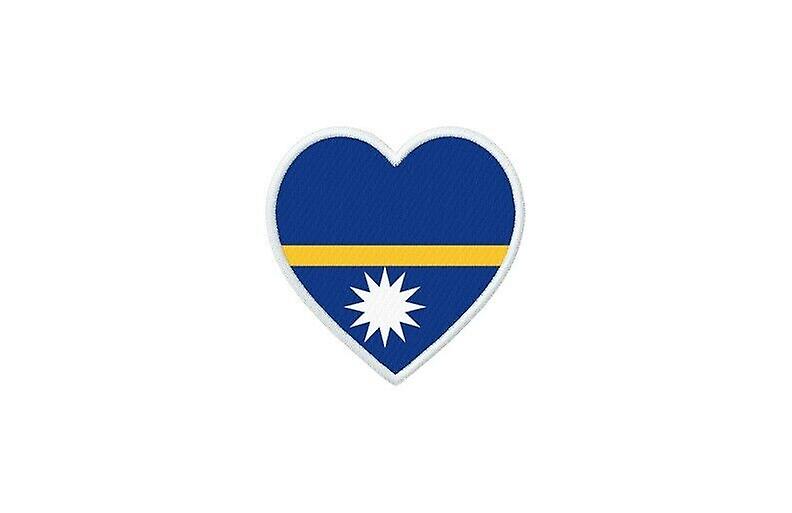 Patch badge ecusson prints thermocollant heart flag NAU nauru