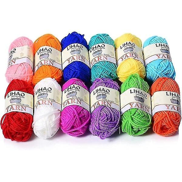 Acrylic Knitting and Crochet Yarn Spools (Pack of 12, 26 m/reg) Woolen Thread Handmade Art Props Thr