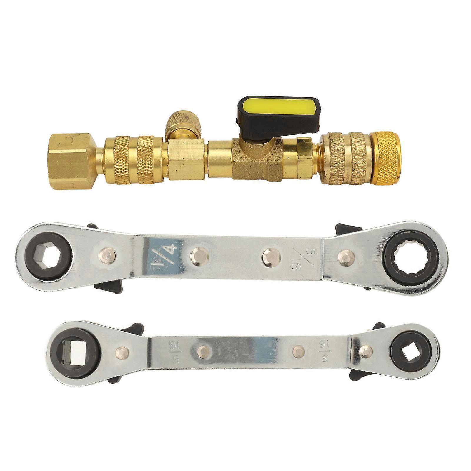 AC Valve Core Remover Kit SAE 1/4in & 5/16in Wrench Adapter Tool