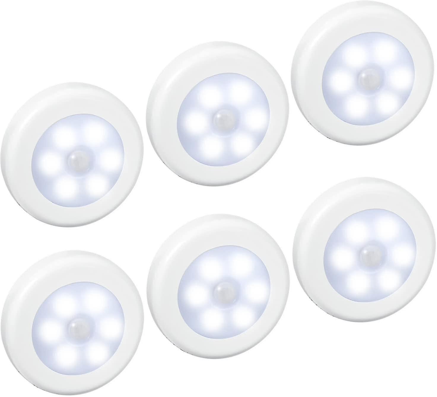 (Pack Of 6) Led Sensor Lights, Motion Sensor Lights, Closet Lights, Battery Operated (Not Included),