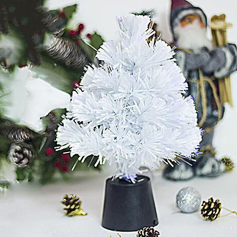 Mini Christmas Tree with USB Powered Color Fiber Optic Christmas Lights 30cm Desktop Table Decoratio