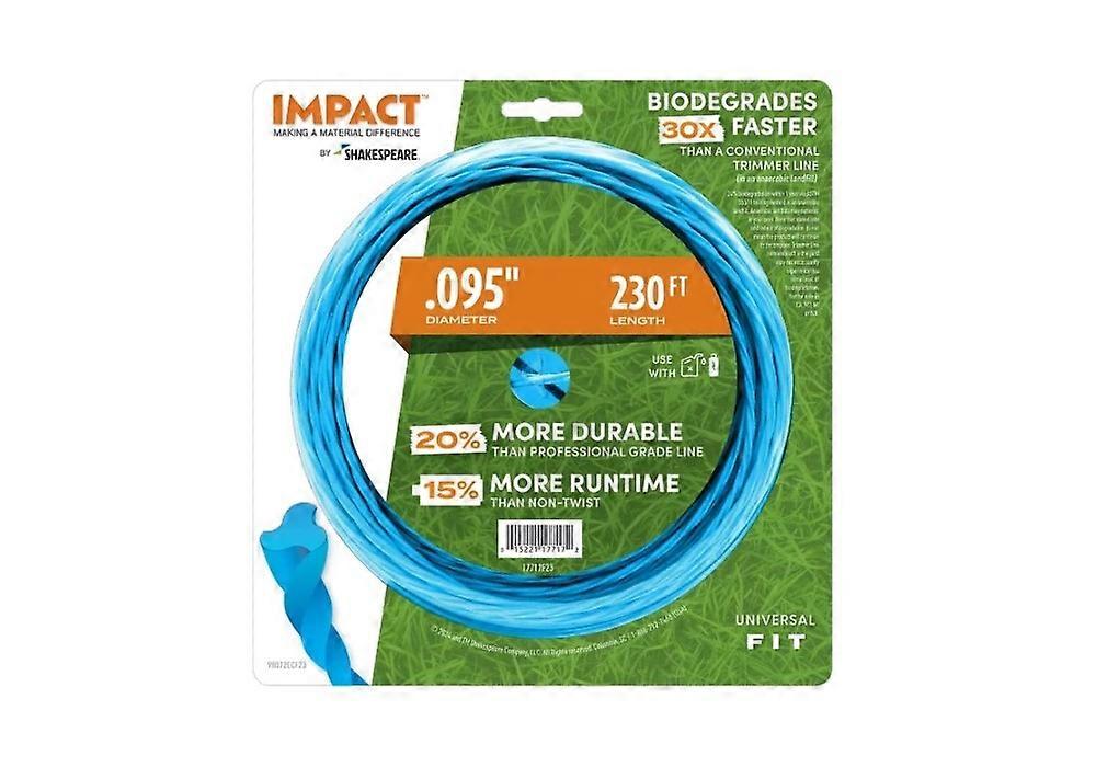 Shakespeare 17717 Blue-Colored Impact Trimmer Line, 230 ft. x .095 in. Diameter