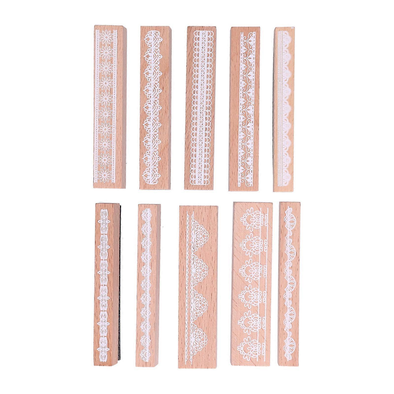 10pcs Print Stamp Different Pattern Long Lasting Printing Effect Card Making Tool For Stamping Crafts