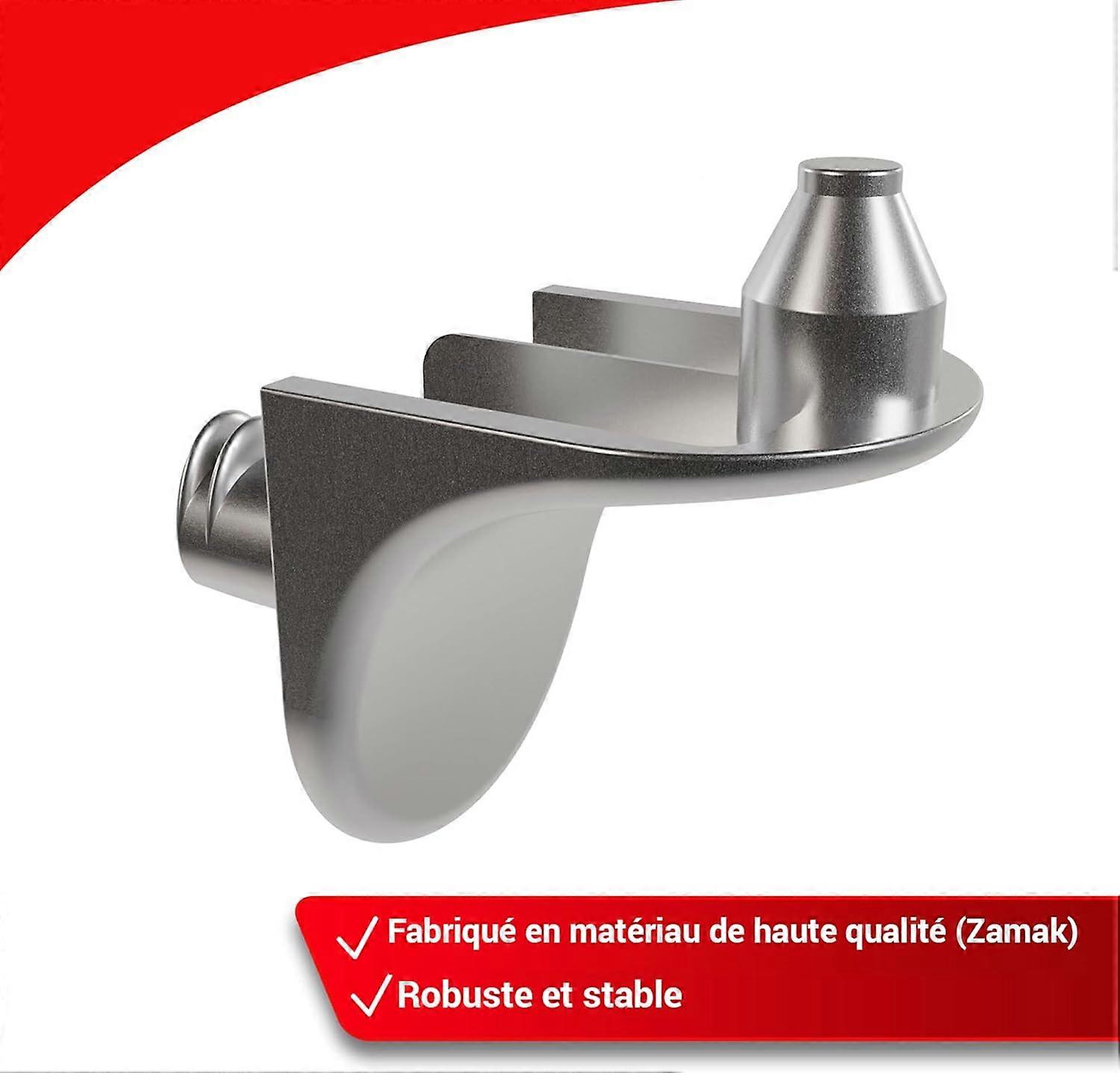 50 Pack Corner Shelf Brackets with Double Tenon - 5mm Safety Shelf Brackets - Nickel Plated Zamak Shelf Support