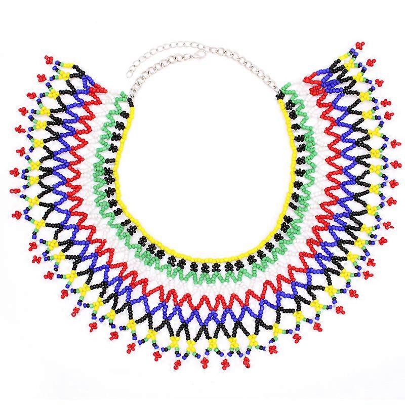 Colorful Beaded Bib Necklace Maasai Necklace South African Necklace colorful-beaded-bib-necklace-maasai-necklace-south-african-necklace