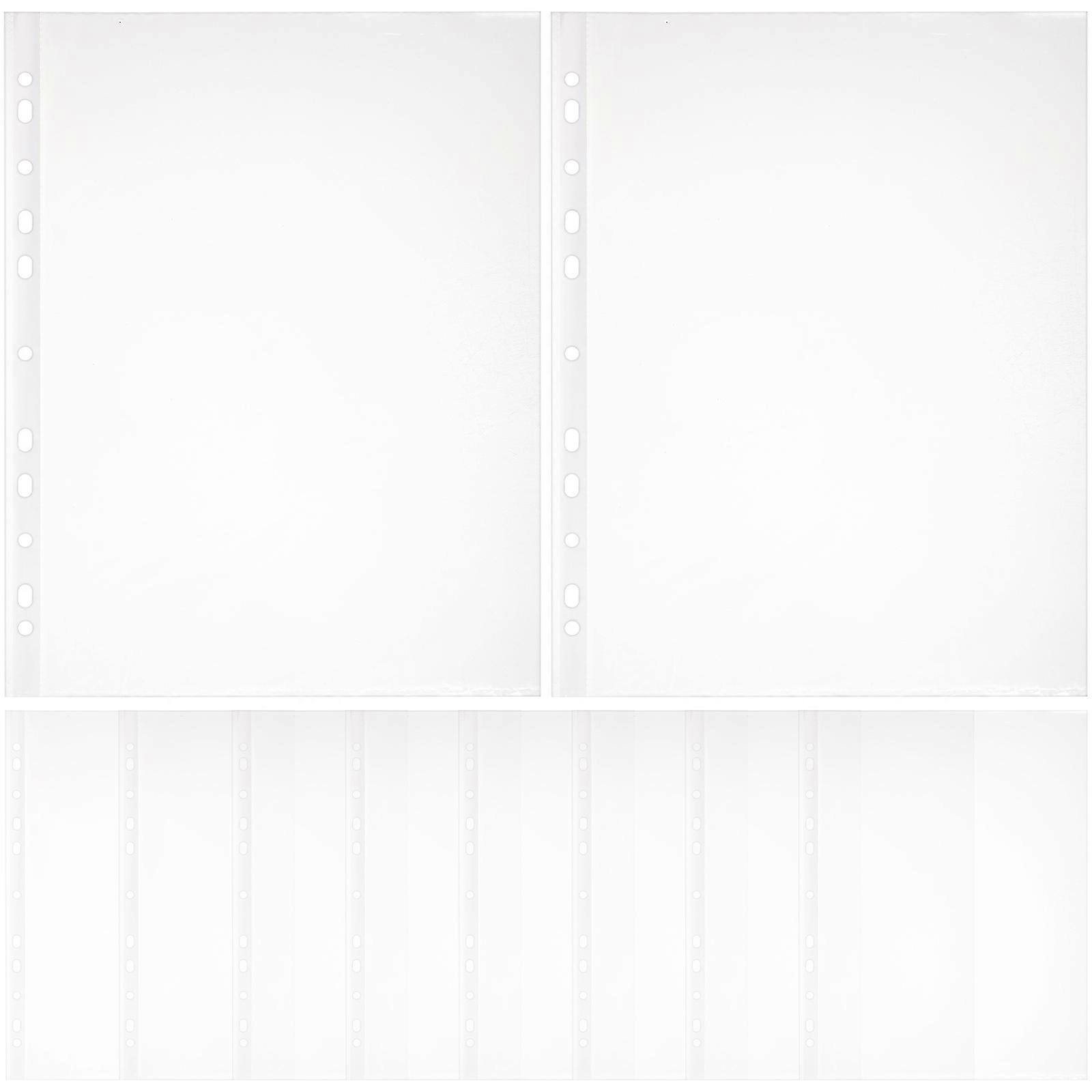 100Pcs Clear Page Protectors Loose Leaf File Bags Transparent File Bags A4 File Folders Sheet Sleeves