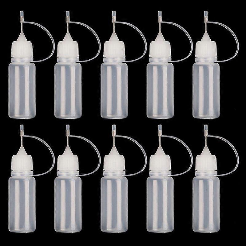 10pcs 10ml Vial Small Container Drop Bottles Pe Glue Applicator Needle Squeeze Bottle For Paper Quilling Diy Scrapbooking Crafts