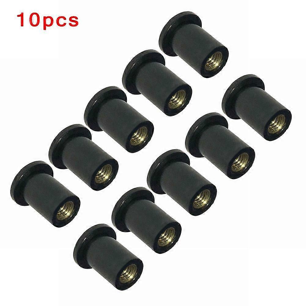 10pcs/set Motorcycle Windshield Rubber Nuts M5 Vibration Damper Panel Mounting Nuts 5mm For Most Windshields Motorcycle Atv