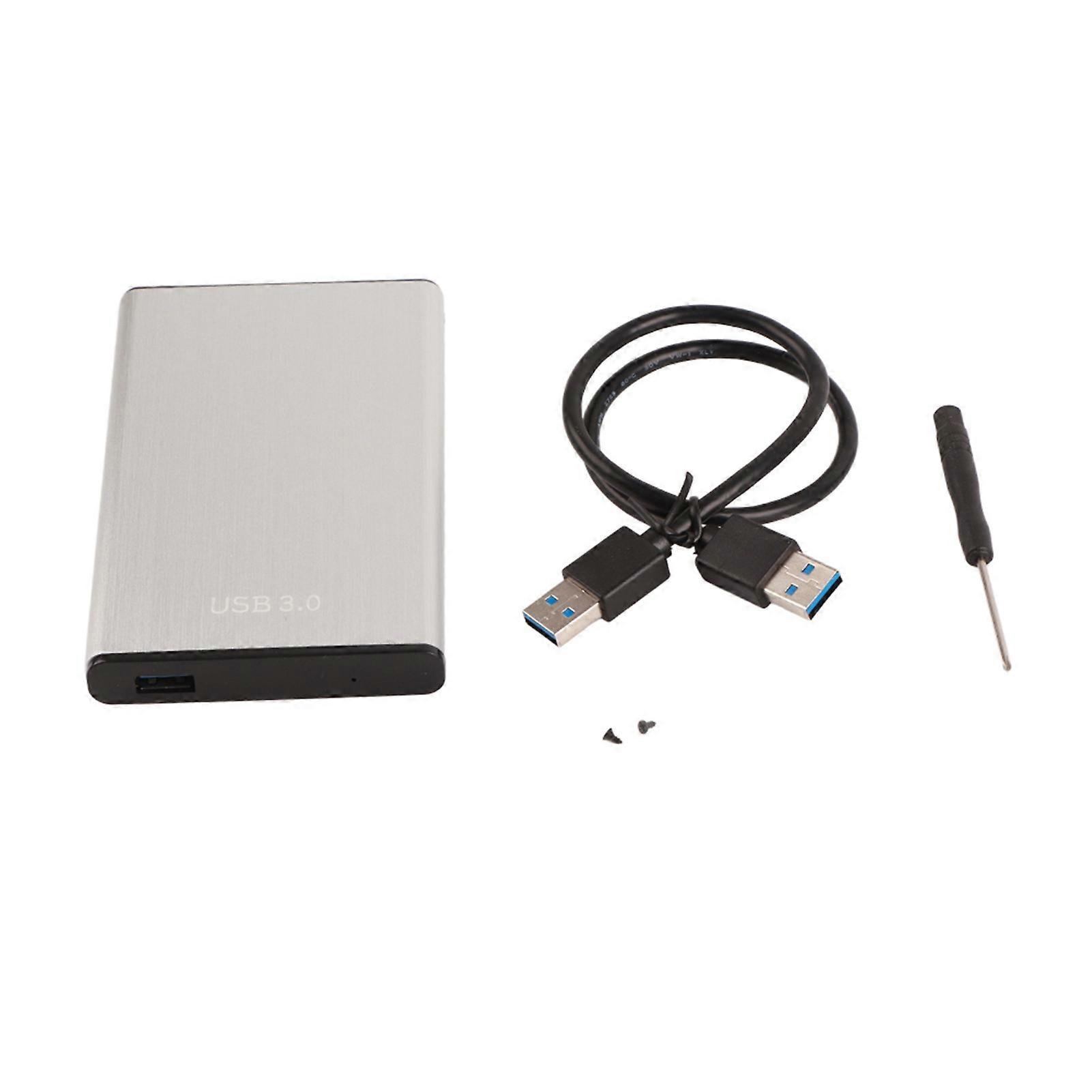 USB 3.0 To 2.5" SATA 3.0 HDD Enclosure External Tool Free Case for SSD Hard Disk Drive Silver