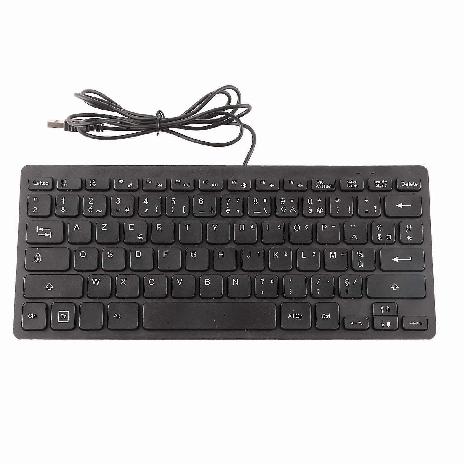 Keyboard 78 Key Mute Ultra Thin Wired Mini USB Interface Desktop Computer Small Language KeyboardFrench