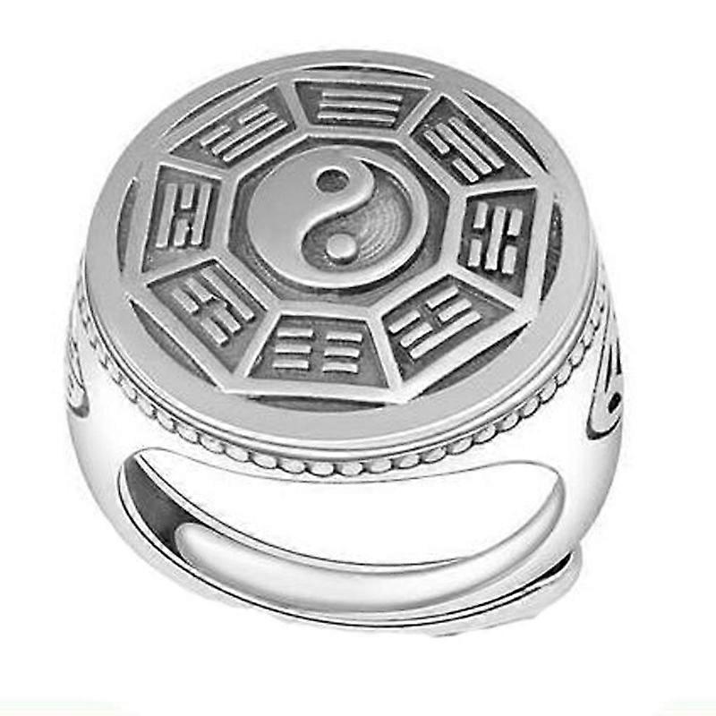 Tai Chi Bagua Transfer Luck Ring Adjustable Ring Personality Wide Face Ring