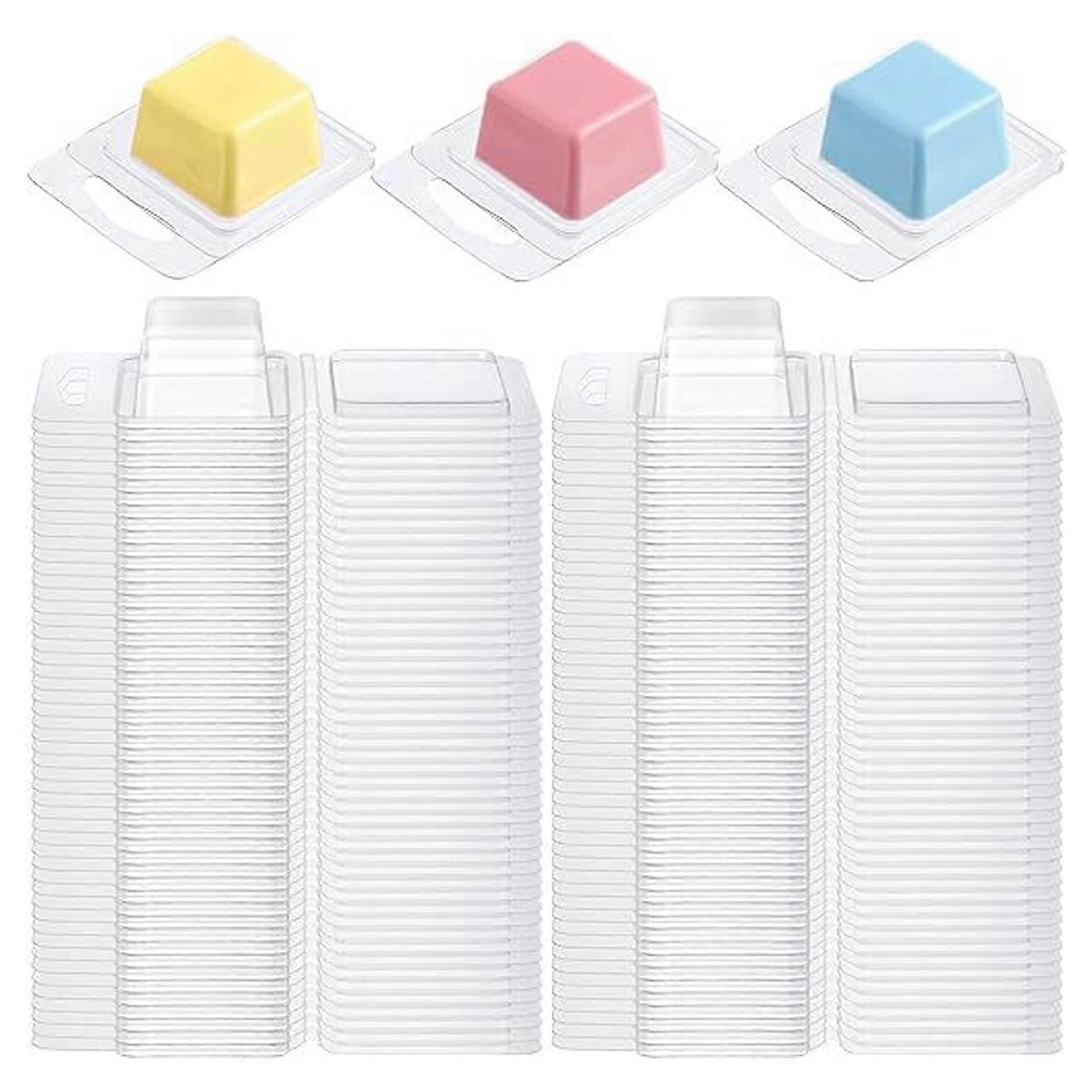 100PCS Wax Melt Molds PET Transparent Hanging Hole Empty Wax Melt Container for DIY Candles Chocolate