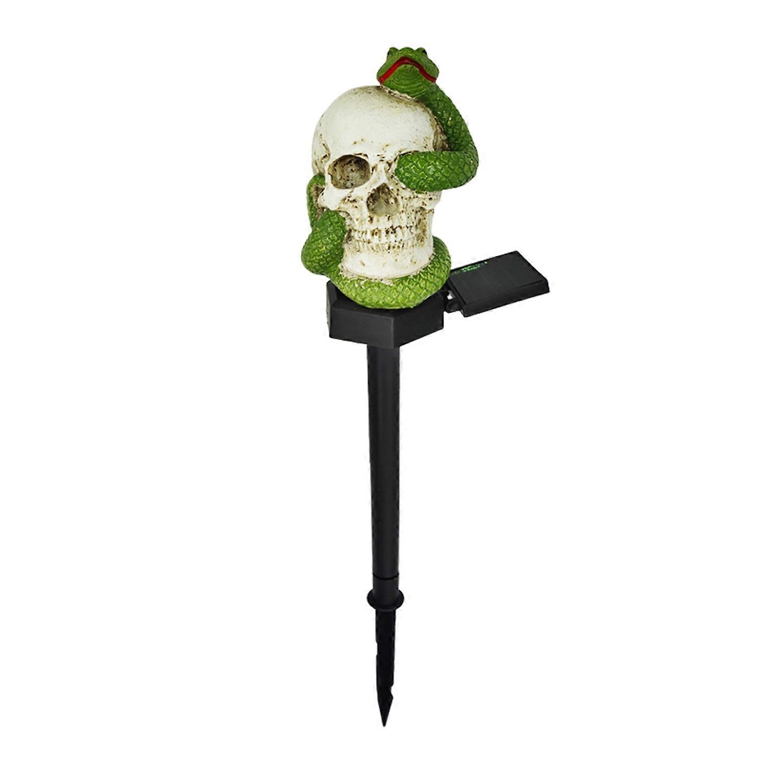 Skull Solar Lamp IP65 Waterproof Automatic Charging Easy Installation Scary Halloween Solar Lawn