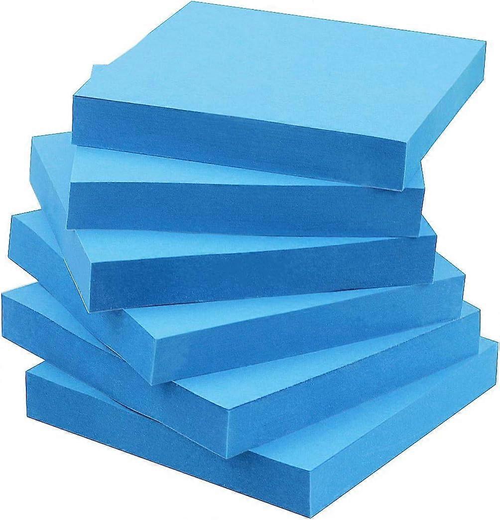 QQDD Sticky Notes 3x3 Self-Stick Notes Blue Color 6 Pads, 100 Sheets/Pad