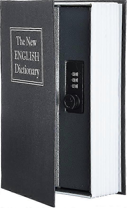 Book Shaped Safe - Combination Lock, Black Jskee
