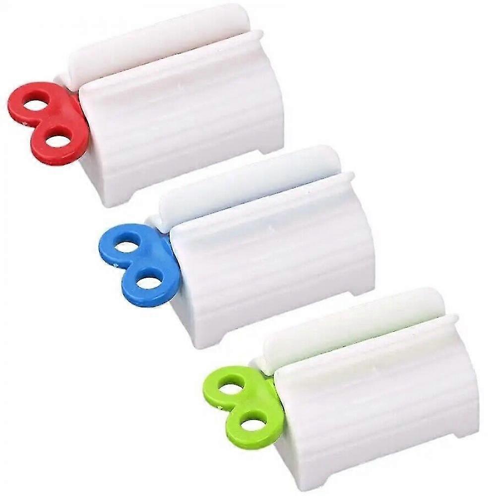 Rolling Tube Toothpaste Squeezer Easy Dispenser Stand Red Green Blue 3pcs