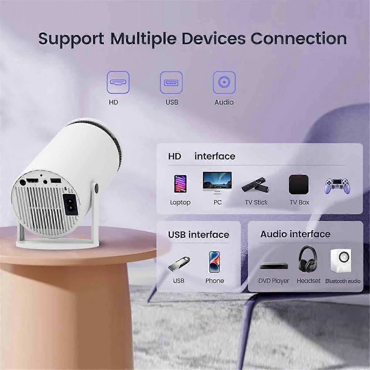 Portable Ultra HD Smart HY300 Projector Overseas Android 5G Home Multifunction Projector with EU Pl