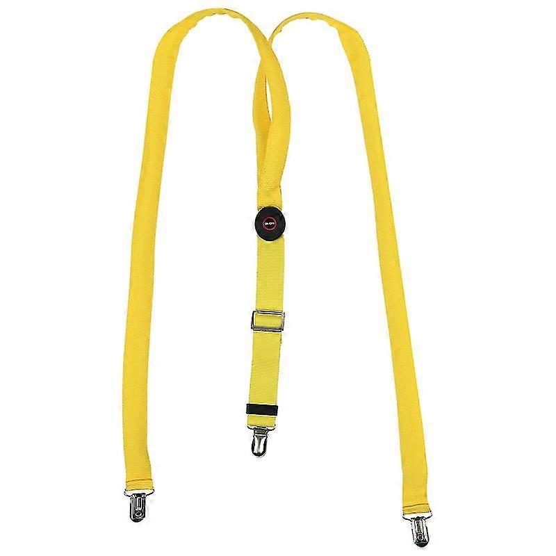 Led Clip-On Suspenders Glowing Adjustable Printing Elastic Y-Shaped Braces Luminous Trouser Straps For Men Women (Yellow)
