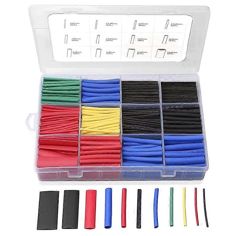 560PCS Heat Shrink Tubing, Electrical Wire Cable Wrap Assortment Electric Insulation Heat Shrink Tu