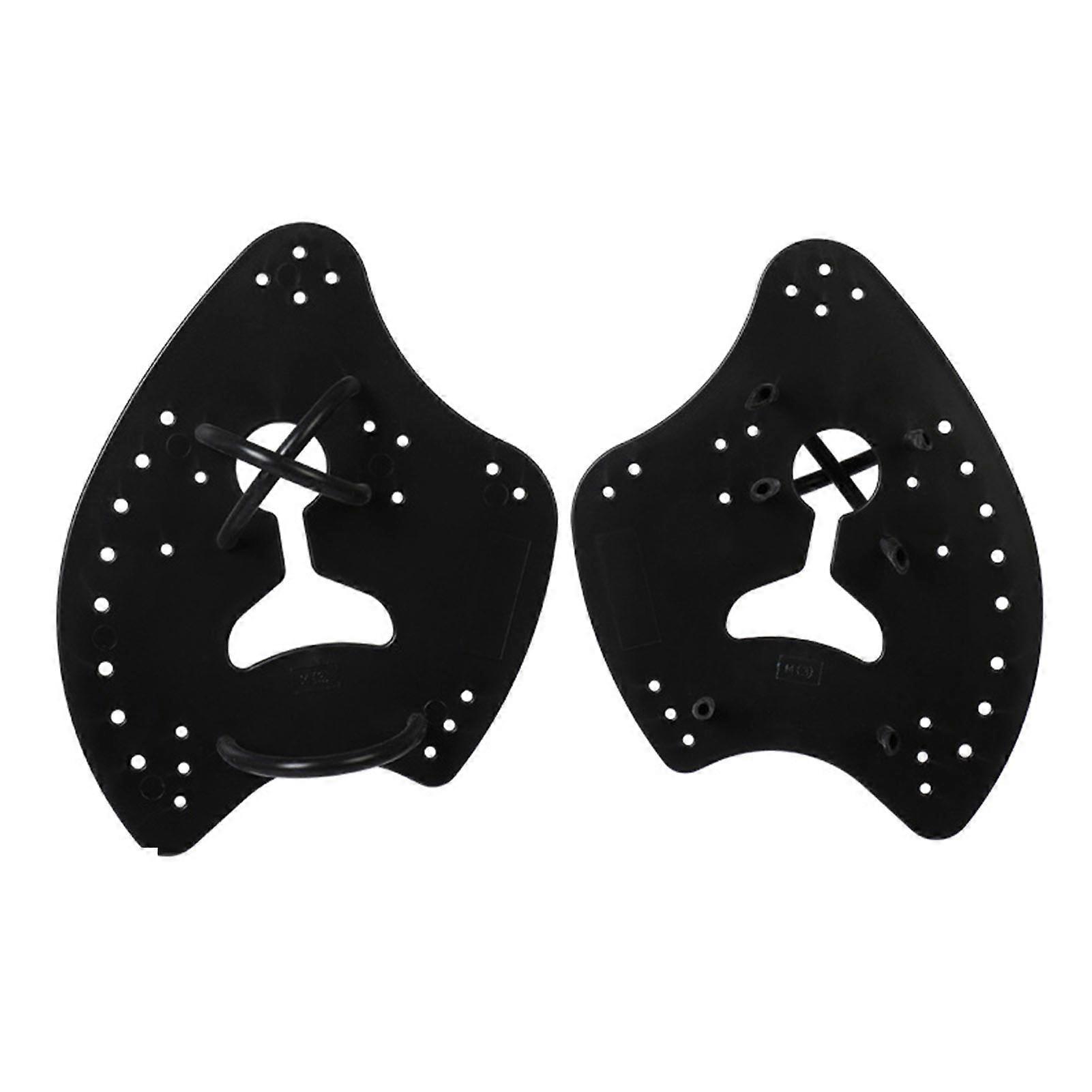 1 Pair Swimming Hand Paddle with Silicone Strap Holes Professional Kids Adults Beginner Freestyle Training Aid Fins Lap Swimming Accessories