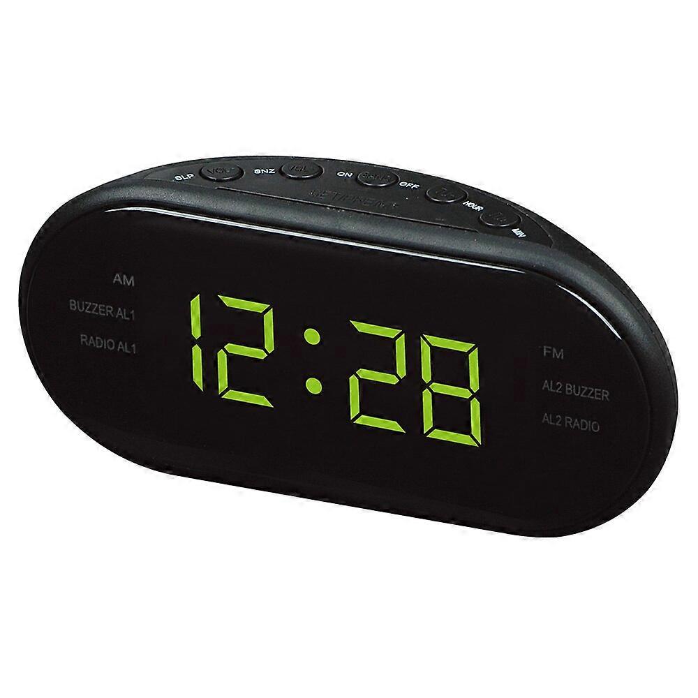 220V EU Plug AM FM Dual Frequency Radio Alarm Clock Digital LED Clock Luminous Clock Snooze Electronic Home Table Clock