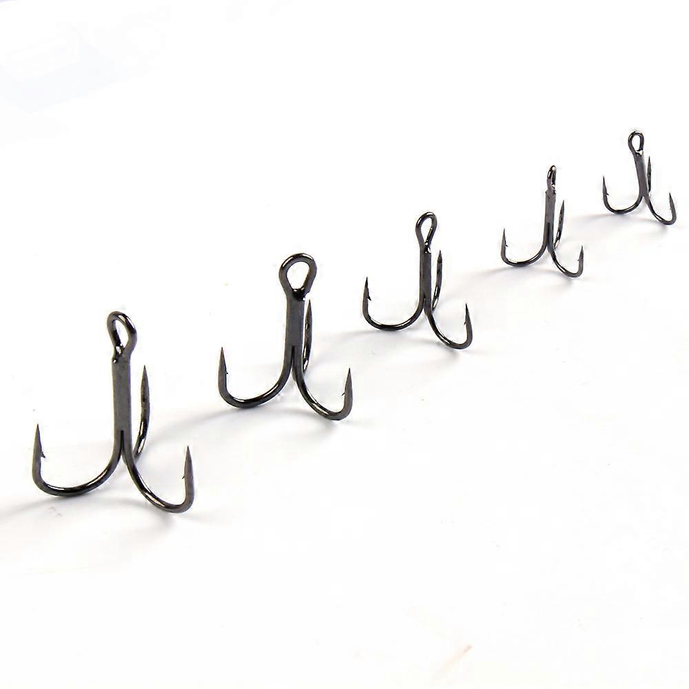 50PCS Treble Hooks Treble Fishing Hooks Carbon Steel Treble Fishing Hooks Set Round Bend Hooks Mixed 5 Size