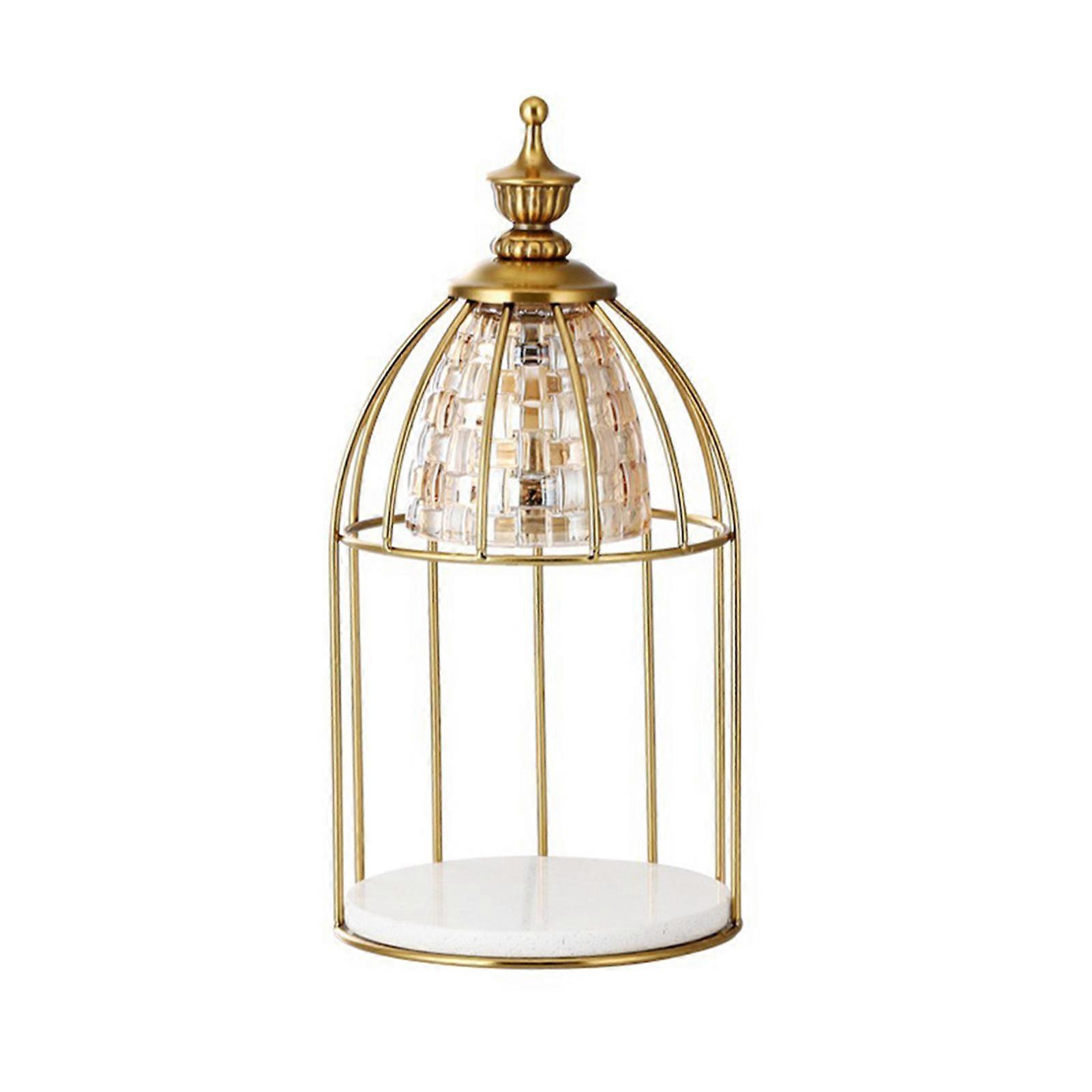 Lampada Scaldacandele con 2 Lampadine Lampada di fusione della cera aromatica a forma di gabbia per candele profumate Home Decor