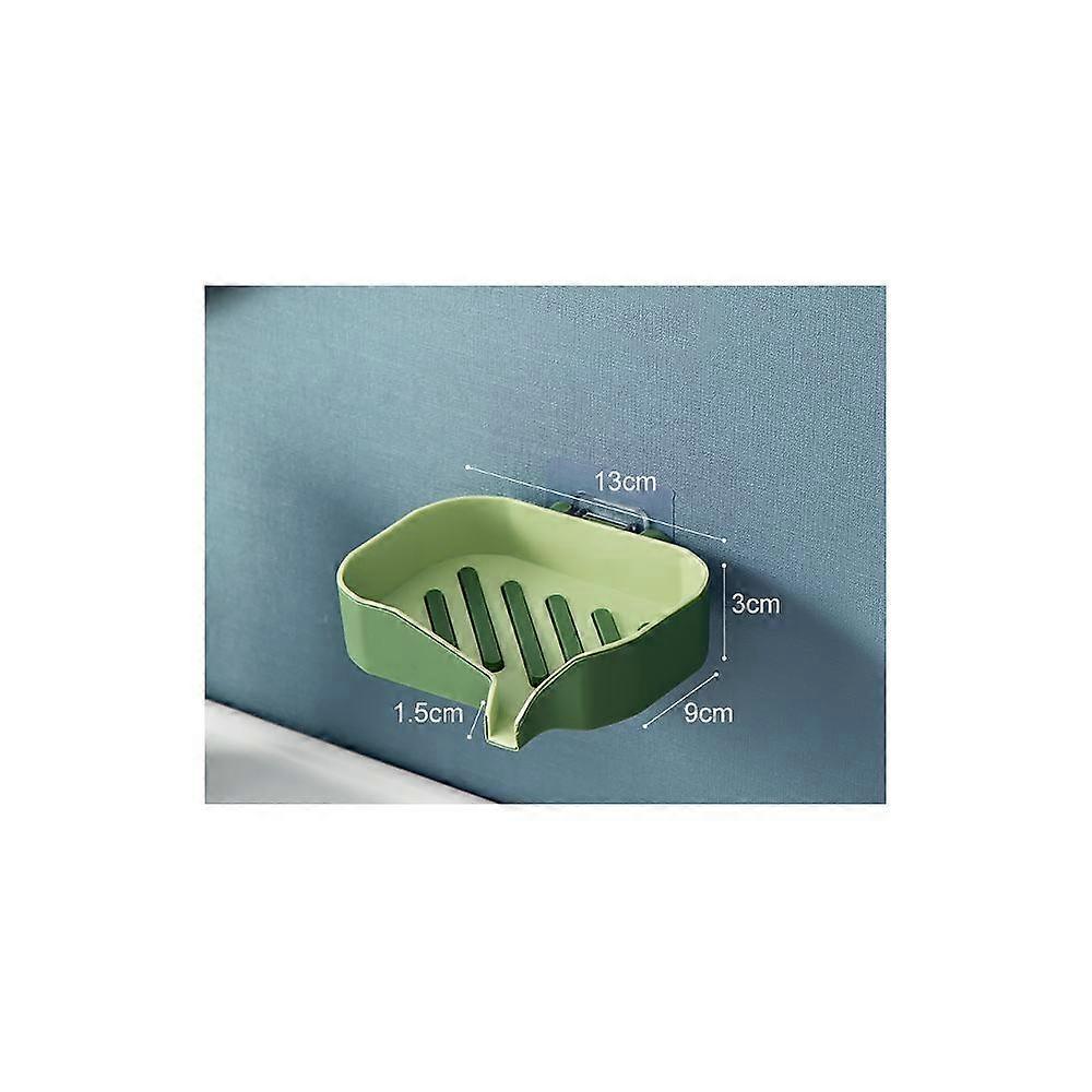 Multi-functional soap box with hook large household bathroom free punching creative green,2024 Ping