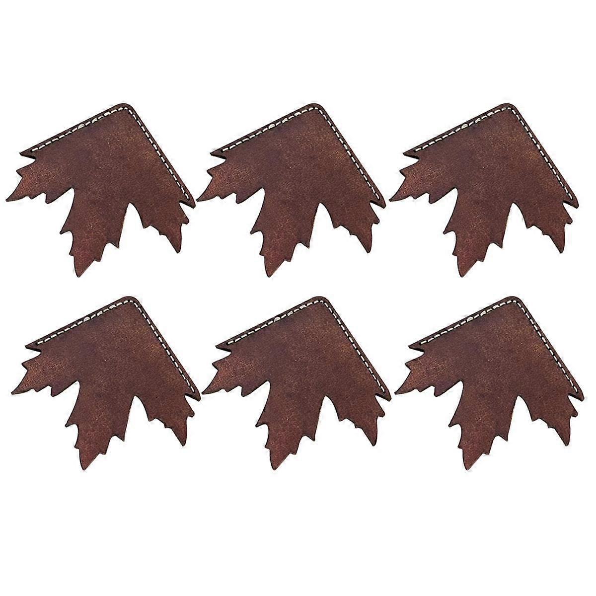 6PCS PU Leather Maple Leaf Bookmarks Cute Bookmarks Page Corner Handmade Book Marks for Reading for