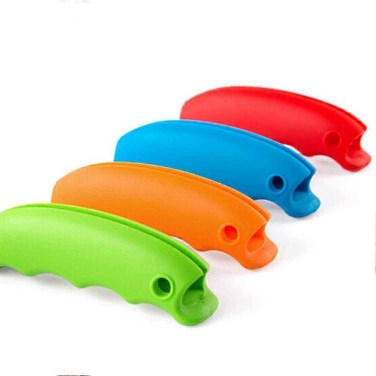 Botao Silicone Bag Handle Carrier Portable One Trip Grip Reusable Grocery Bag Handle Labor Saving Tool (4pcs, Red+blue+green+orange)