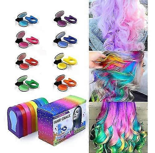 Tallsocne Hair Chalk For Kids 8-color Non-sticky Washable Hair Dye