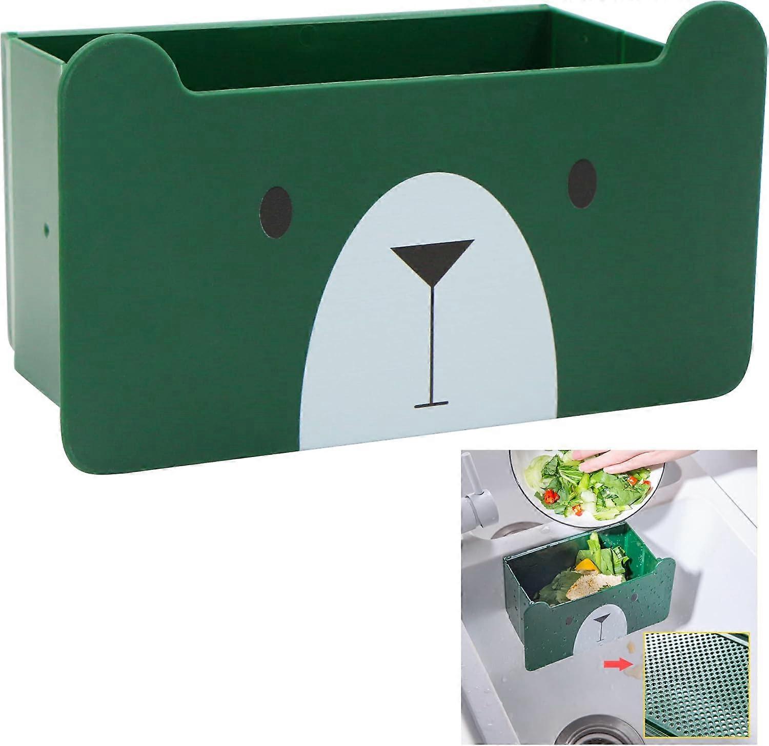 Telescopic Drain Shelf Sink Sponge - Kitchen Strainer Basket Foldable Drainer Drain Basket for Fruits Vegetables Dishes, Soap Brush, Sponges, Green