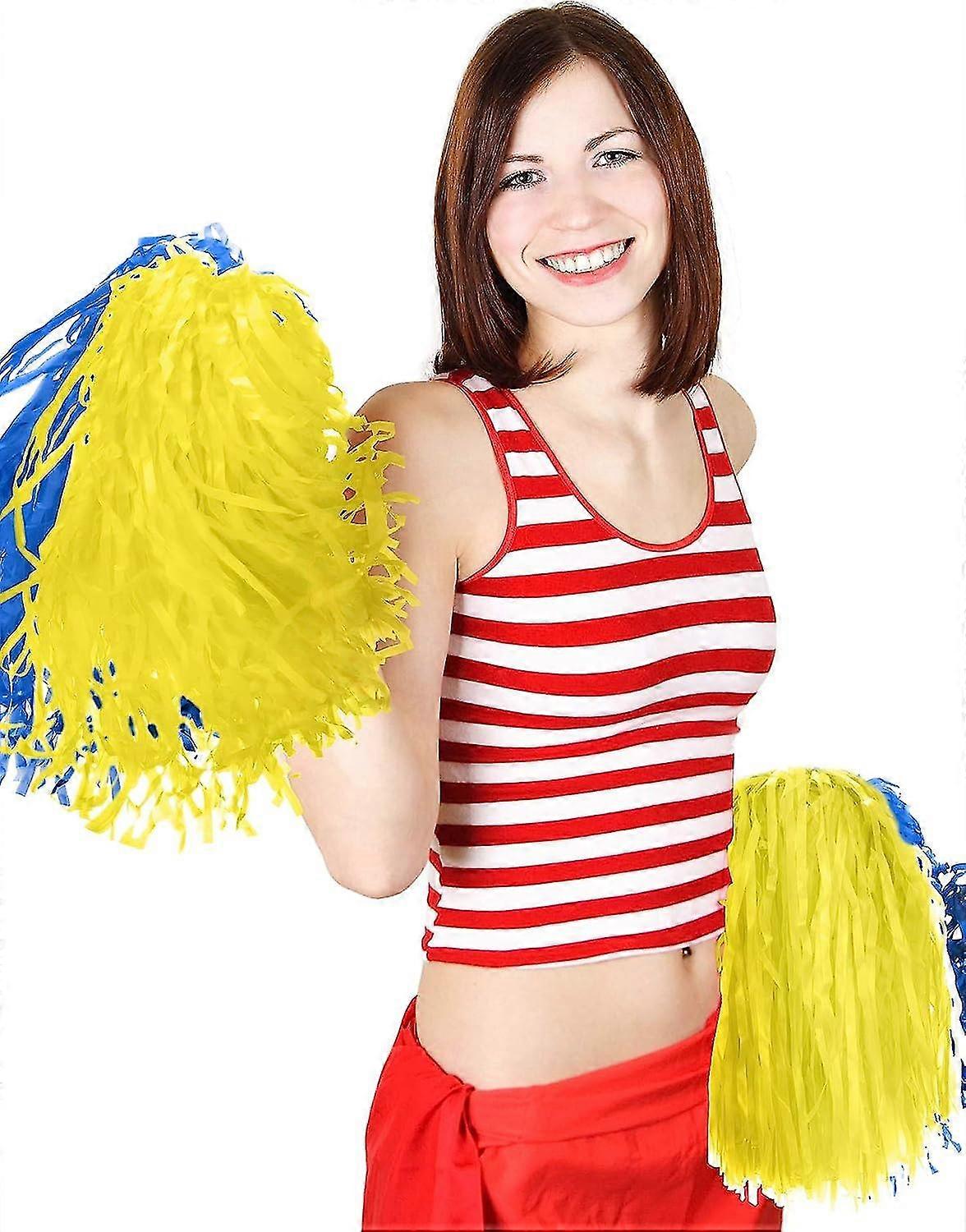 12-Pack Cheerleading Pom Poms – Plastic Spirit Poms For Sports Games & Dance Teams