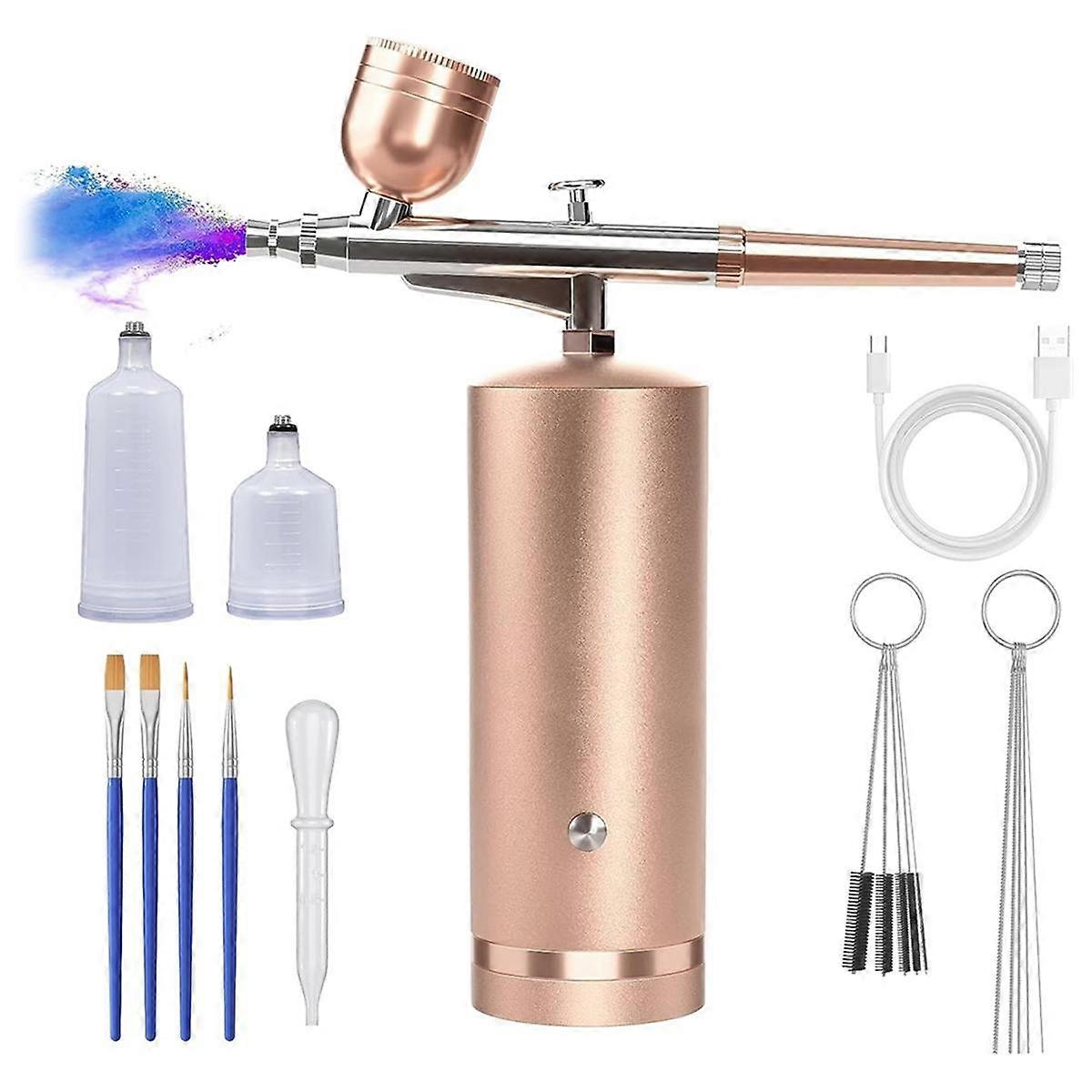 Airbrush Kit with Compressor - Rechargeable Cordless Non-Clogging High-Pressure with 0.3mm Nozzle