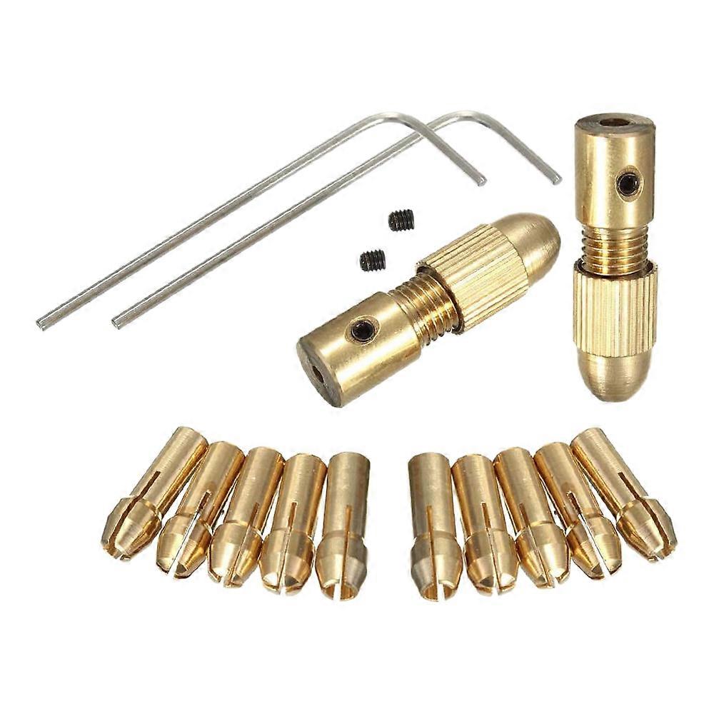 14 Small Electric Drill Chuck 0.5-3mm Electric Mill Copper Chuck -Torque Drill Chuck Set (Hexagonal