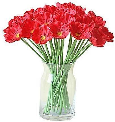 Lot of 10 artificial poppies in polyurethane with realistic touch