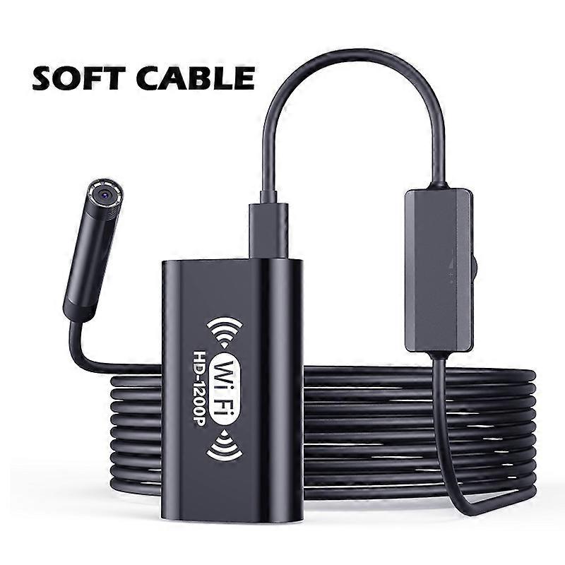 WIFI Endoscope HD 2.0MP 8MM Lens Mini Camera Wireless Pipe Engine Inspection Borescope 8 Adjustable LEDs for Iphone  Android PC