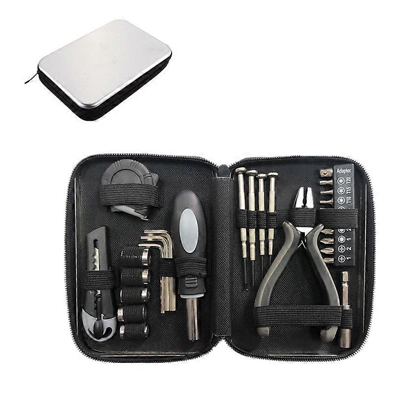 Tinplate box hardware tool set 27-piece tool tin box