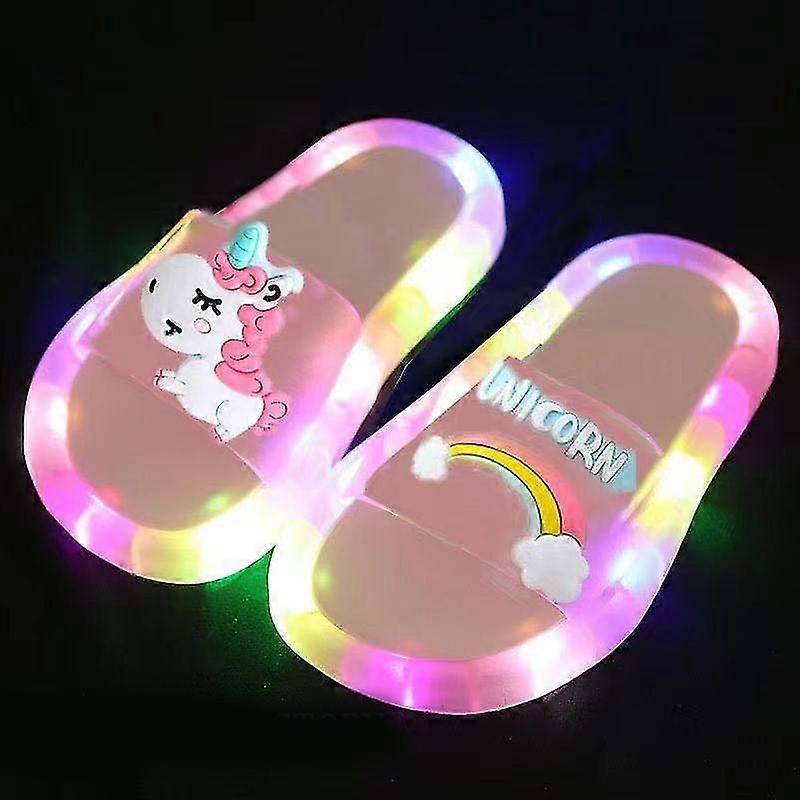 Børne enhjørning hjemmesko Lysende Super Søde Hjemmesko Glød I Den Mørke Sommersko