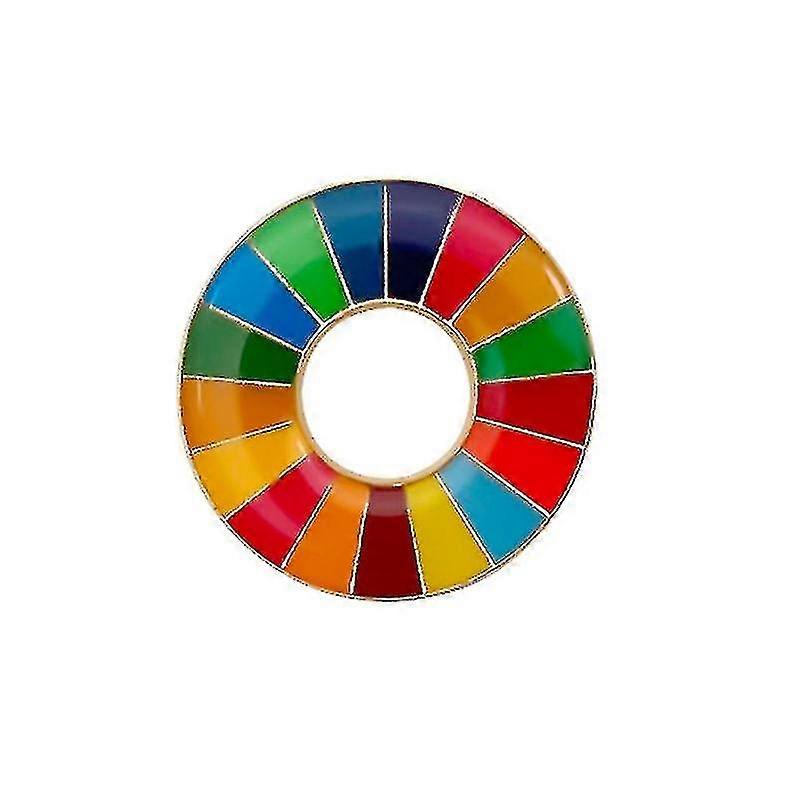 Broche 17 couleurs des Objectifs de développement durable des Nations Unies. Badge à épingler ODD.