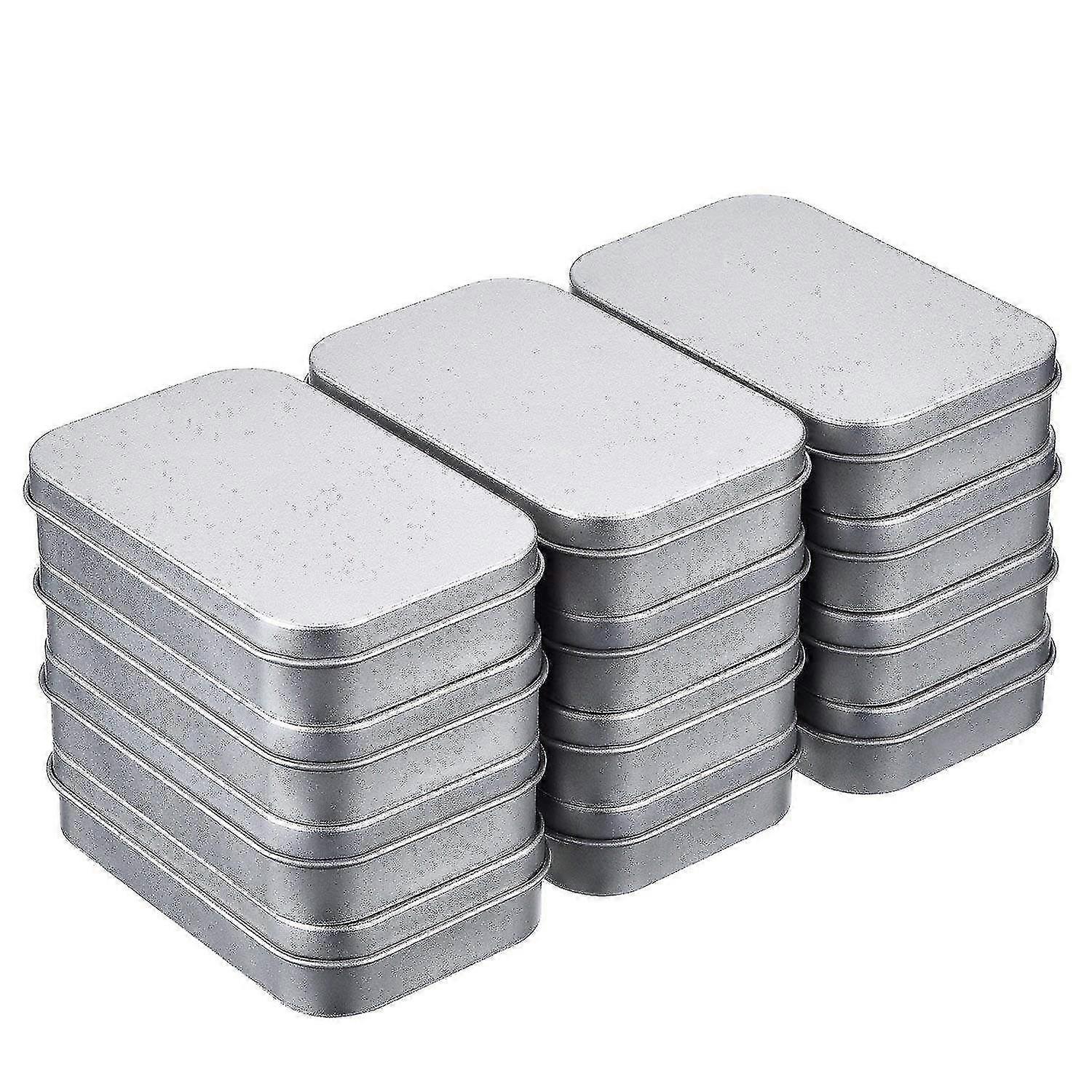 12pcs Metal Hinged Tin Box Container Blank Portable Small Storage Container Case