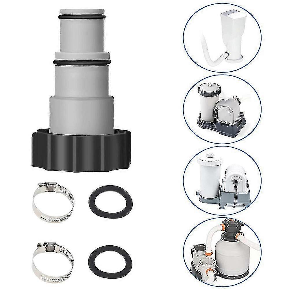 2pcs Pool Connection Set Threaded Pump Hose Adapters For Intex Fit Aru